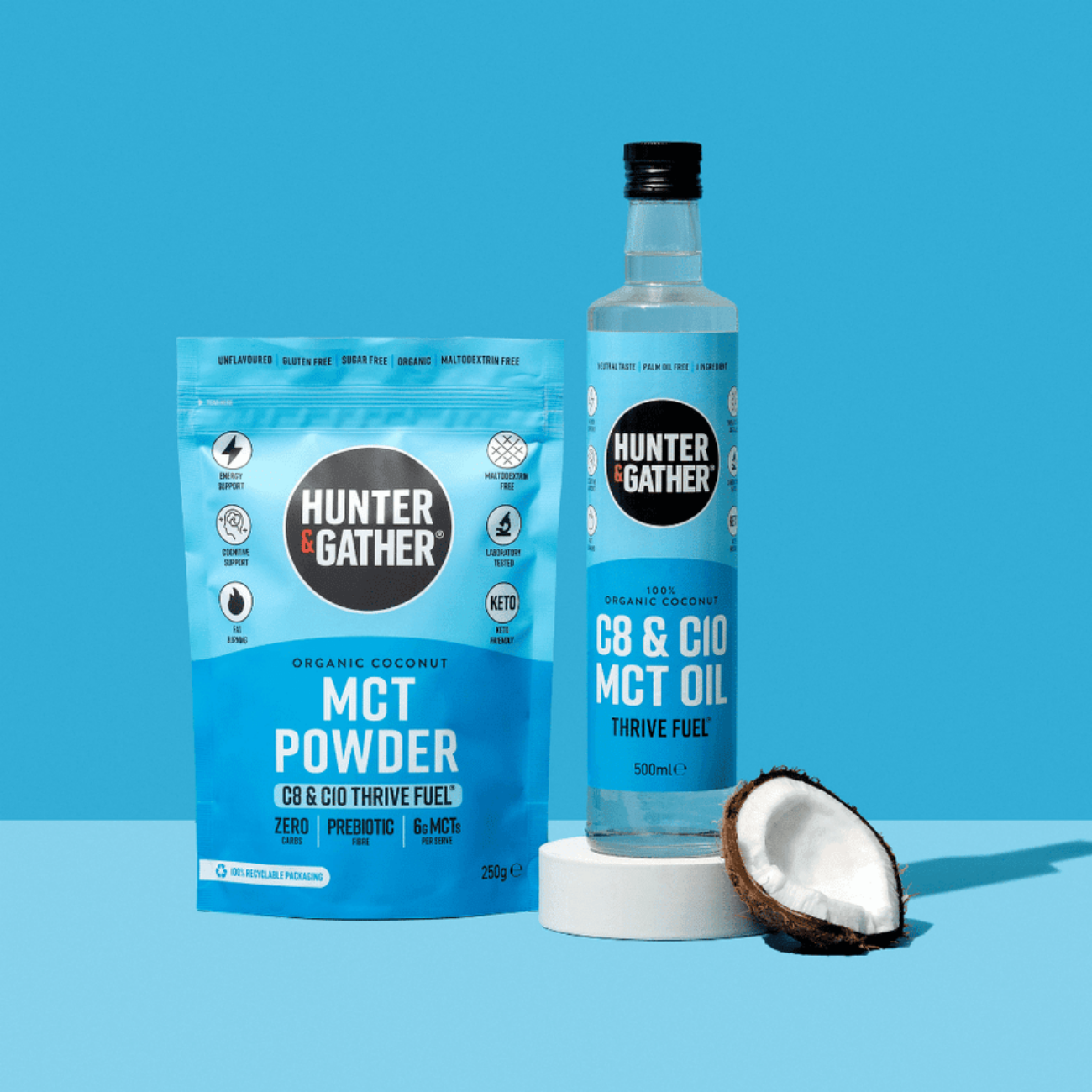 Organic C8 and C10 MCT Powder 250g - Hunter and Gather - Herbal Supplements - Hunter and Gather