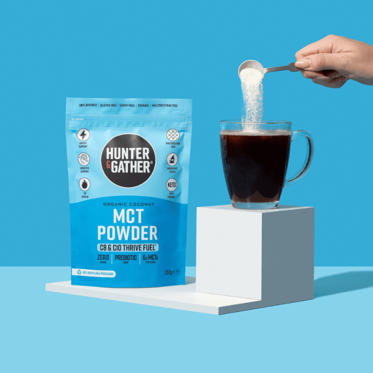 Organic C8 and C10 MCT Powder 250g - Hunter and Gather - Herbal Supplements - Hunter and Gather