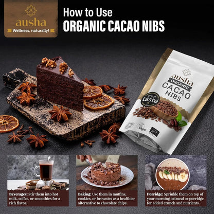 Organic Cacao Nibs 200g - Ausha - Baking Chocolate - Ausha