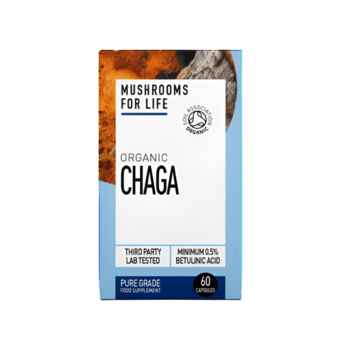 Organic Chaga 60 Caps - Mushrooms 4 Life - Herbal Supplements - Mushrooms 4 Life