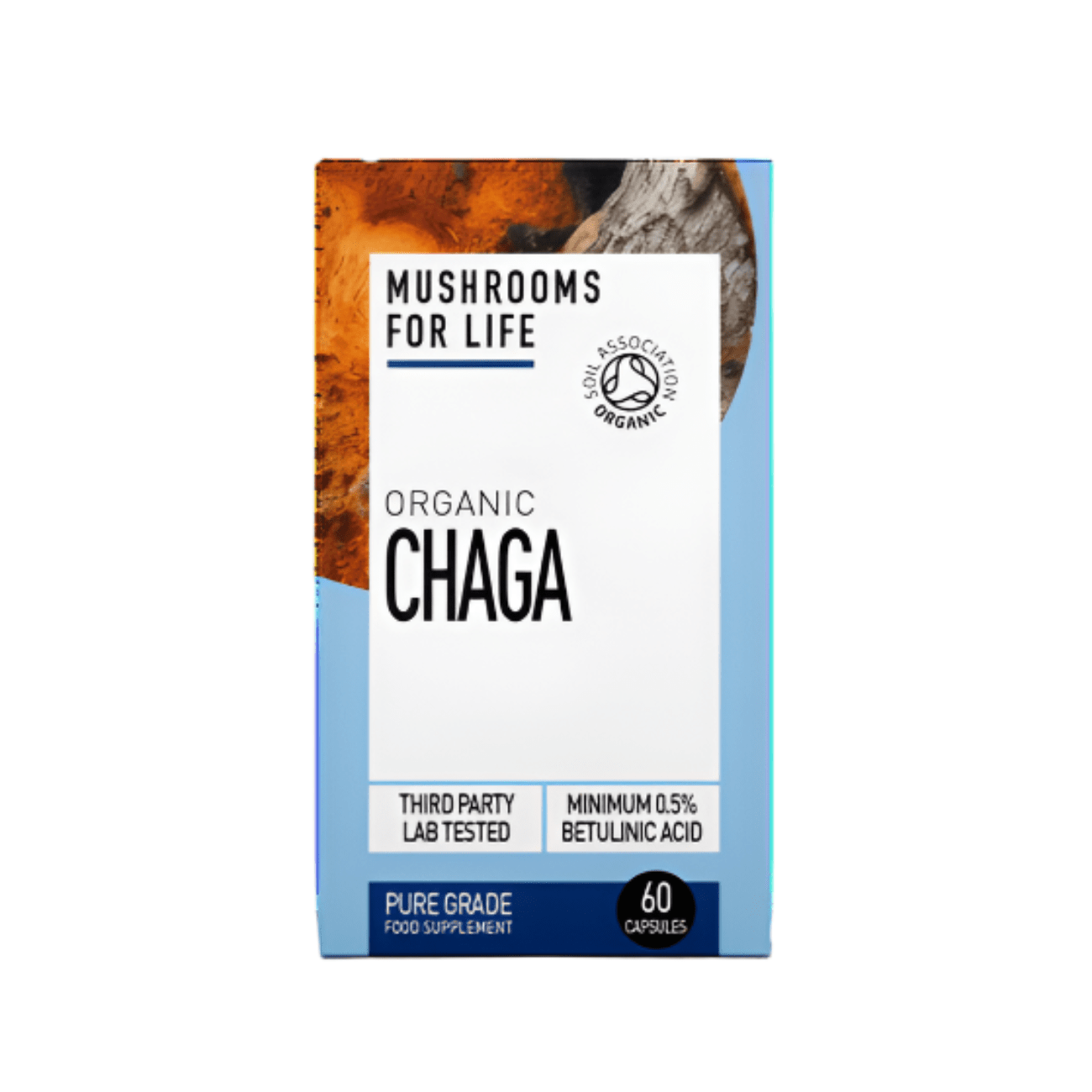 Organic Chaga 60 Caps - Mushrooms 4 Life - Herbal Supplements - Mushrooms 4 Life