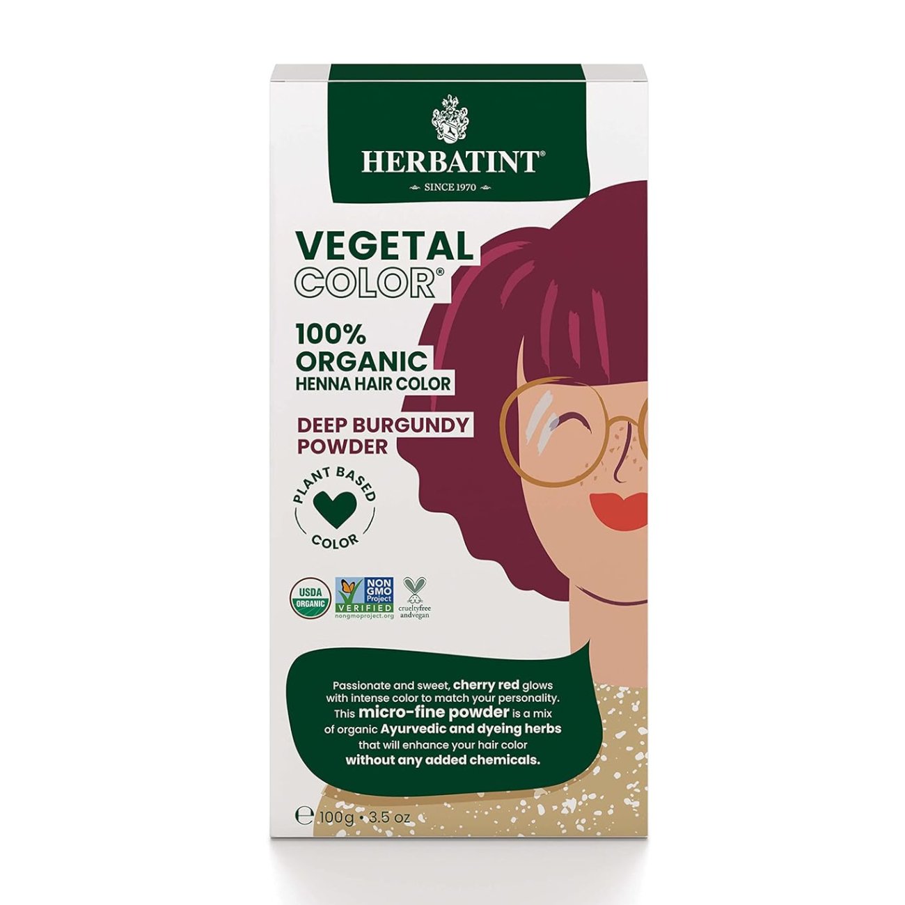 Organic Cherry Red Power Vegetal Colour 100g - Herbatint - Vegetal color - Eco Natural Products