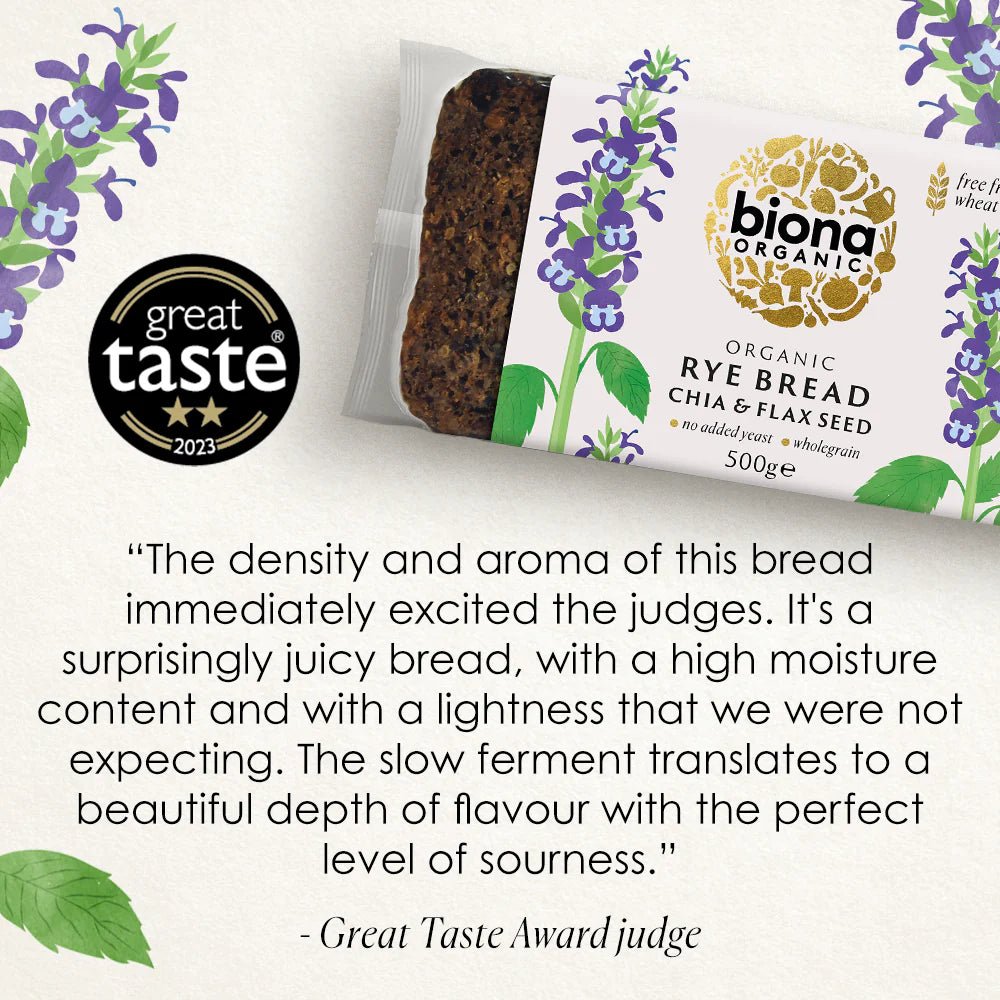 Organic Chia & Flax Seed Rye Bread 500g - Biona - Breads & Buns - Eco Natural Products