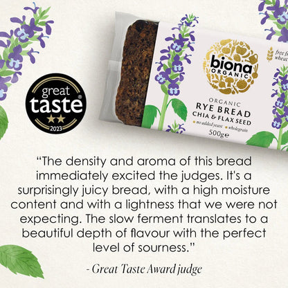 Organic Chia & Flax Seed Rye Bread 500g - Biona - Breads & Buns - Eco Natural Products