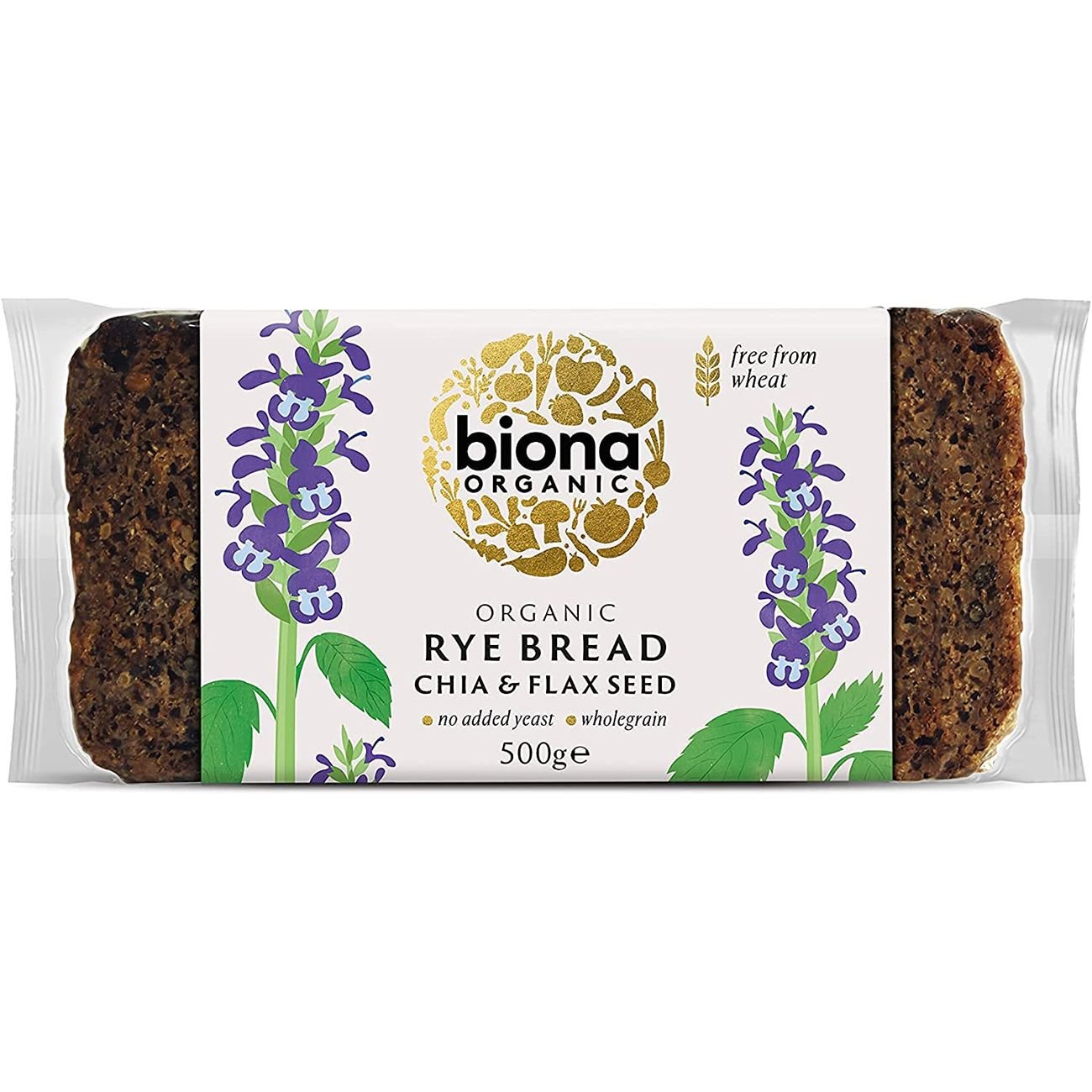 Organic Chia & Flax Seed Rye Bread 500g - Biona - Rye Bread - Eco Natural Products