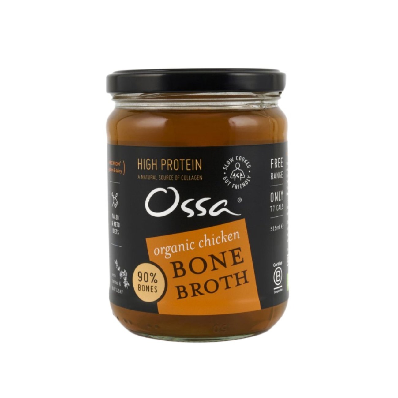 Organic Chicken Bone Broth Ambient 515ml - Ossa Organic - Soups & Broths - Eco Natural Products