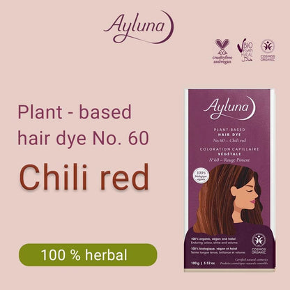 Organic Chilli Red Nº60 Plant - Based Hair Colour 100g - Ayluna - Hair Color - Eco Natural Products