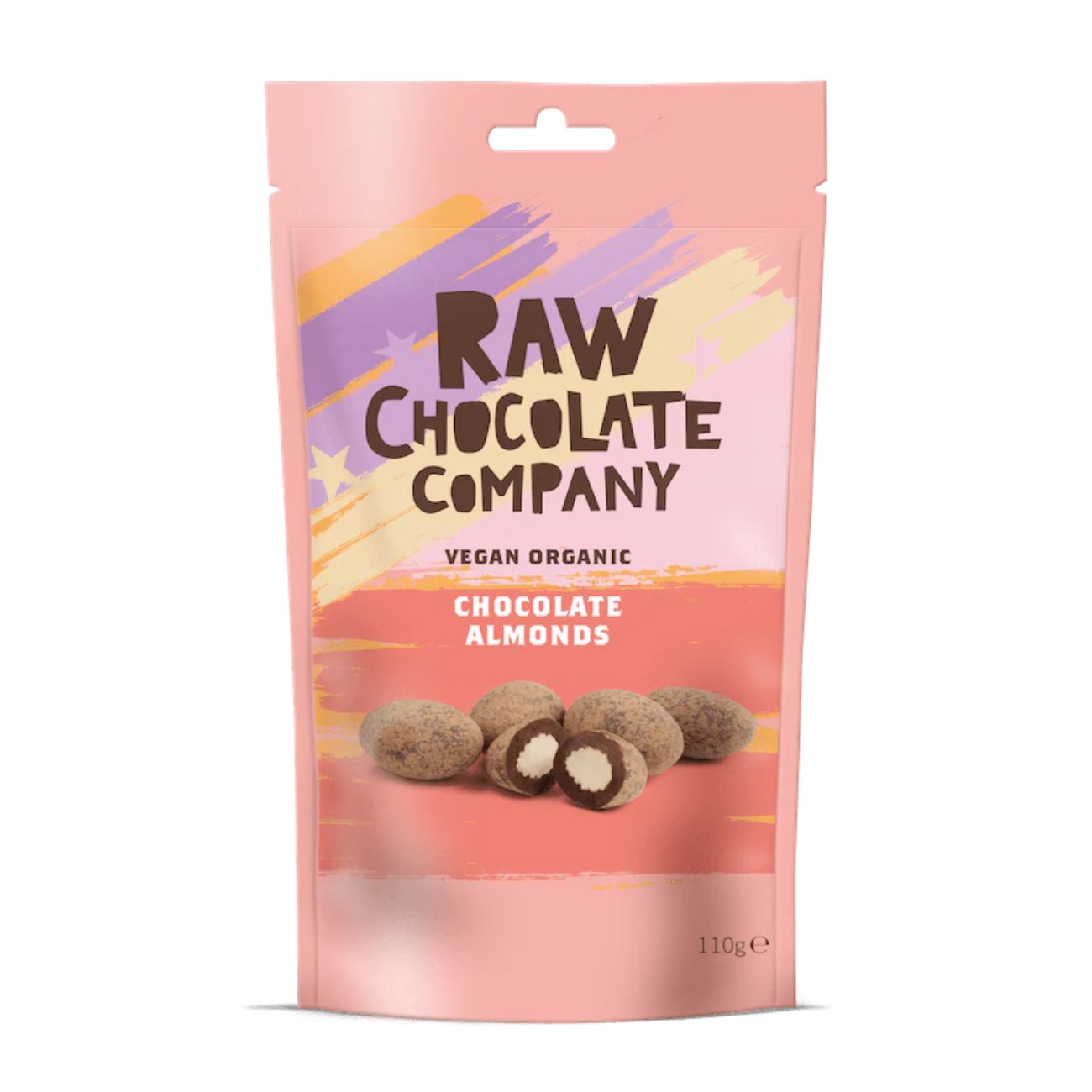 Organic Chocolate Almonds Pouch 110g [BLACK FRIDAY] - Eco Natural Products - The Raw Chocolate Company - Snack