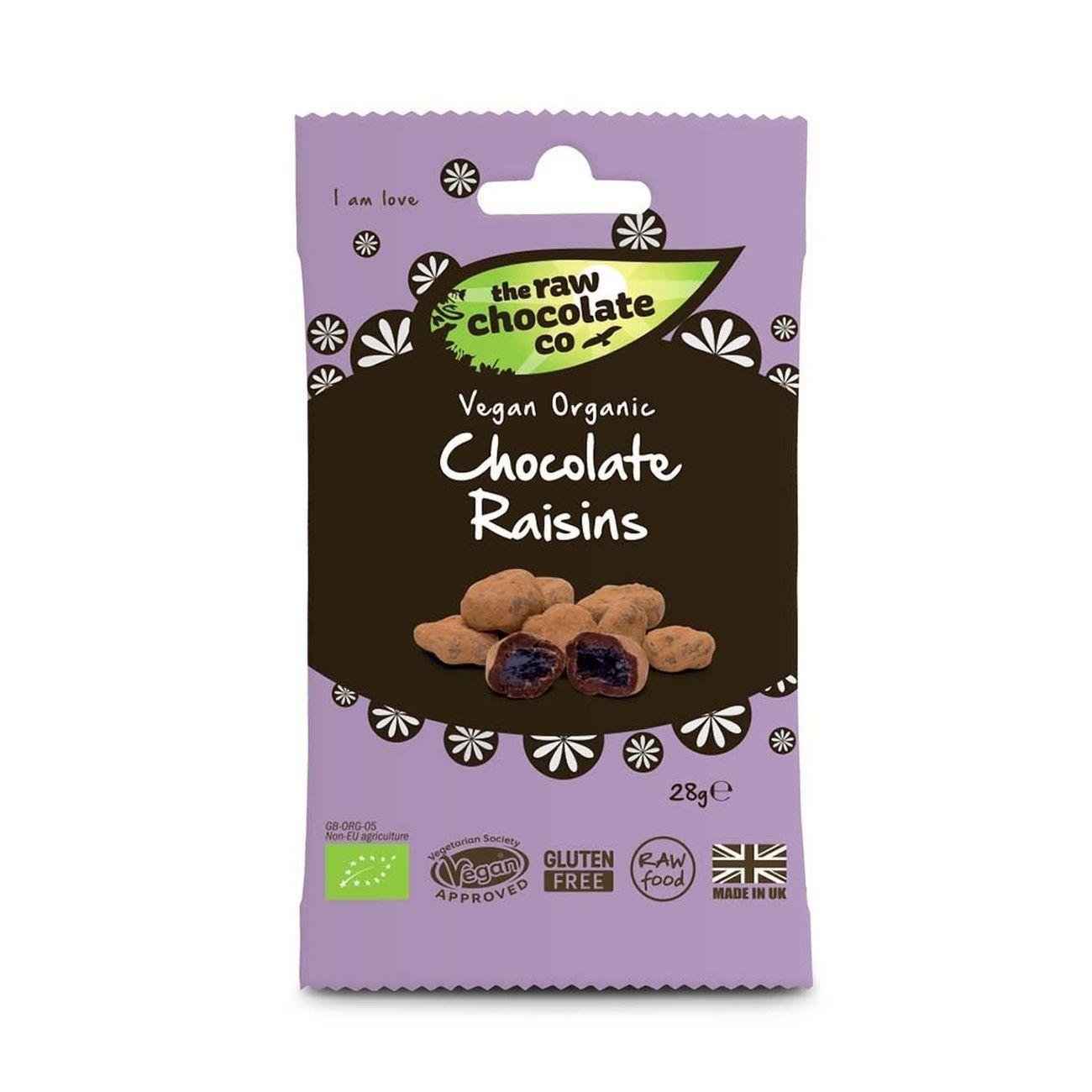 Organic Chocolate Raisins Snack 28g [BLACK FRIDAY] - Eco Natural Products - The Raw Chocolate Company - Chocolate