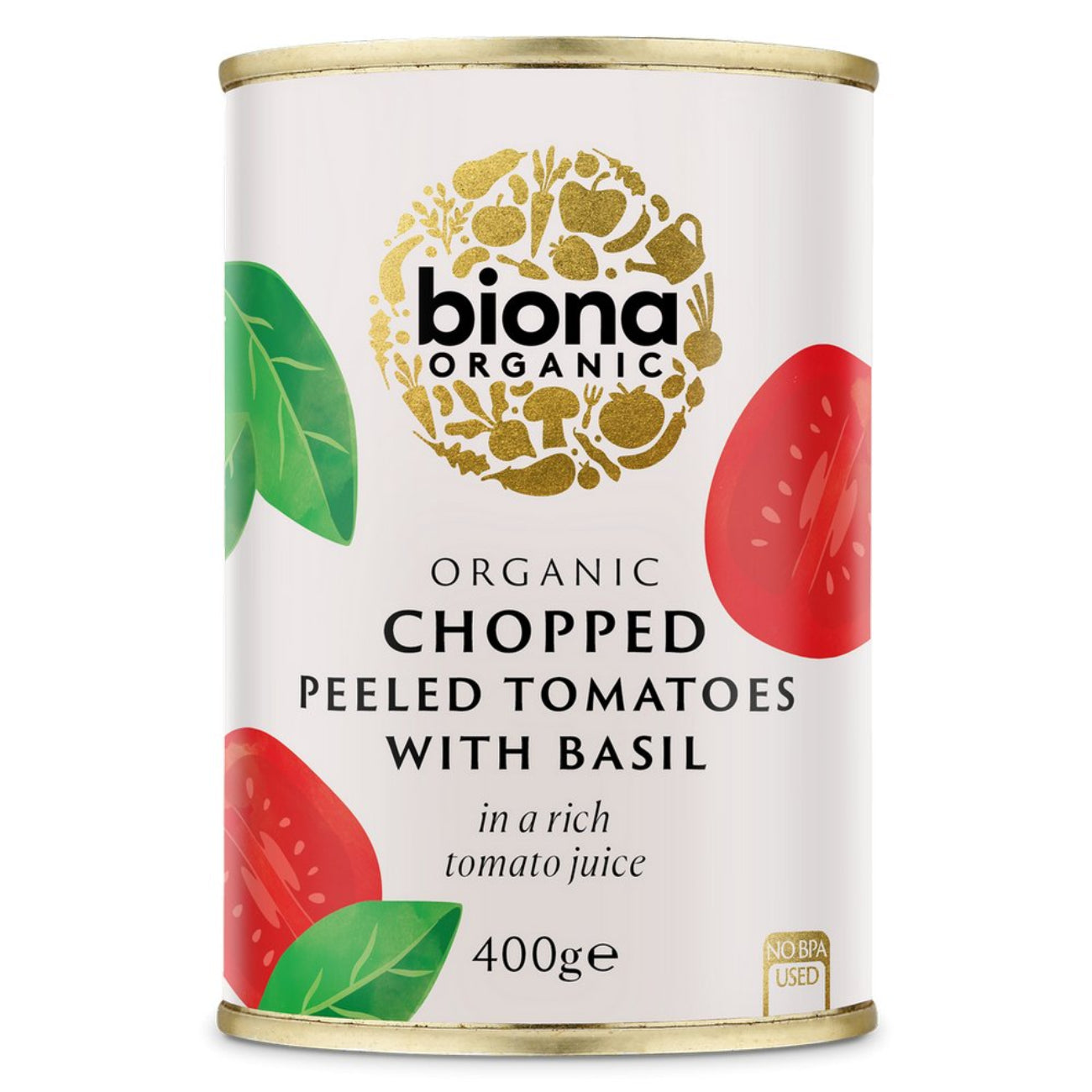 Organic Chopped Tomatoes with Fresh Basil 400g - Biona - Tomatoes - Eco Natural Products