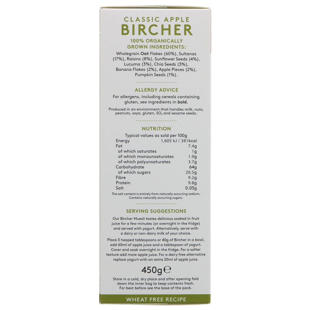 Organic Classic Apple Bircher Muesli 450g [BLACK FRIDAY] - Eco Natural Products - Alara - Muesli