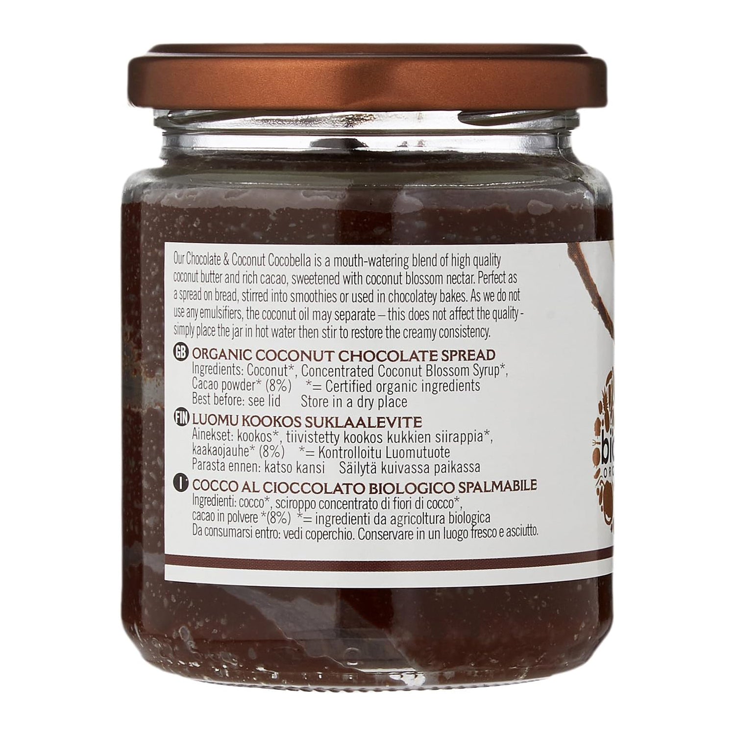 Organic CocoBella Cacao/Coconut Spread 250g - Biona - Chocolate Spread - Eco Natural Products