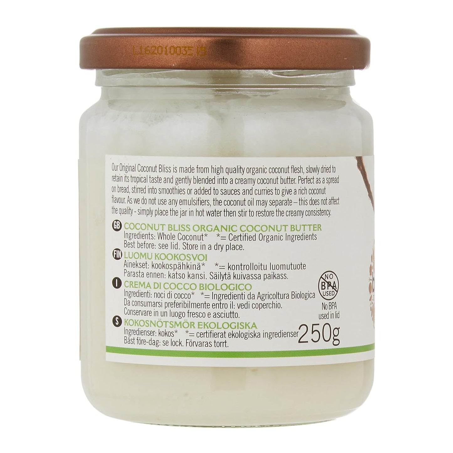 Organic Coconut Bliss 250g - Biona - Coconut Butter - Eco Natural Products