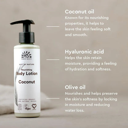 Organic Coconut Body Lotion Pump 245ml - Urtekram - Lotions & Moisturizers - Urtekram