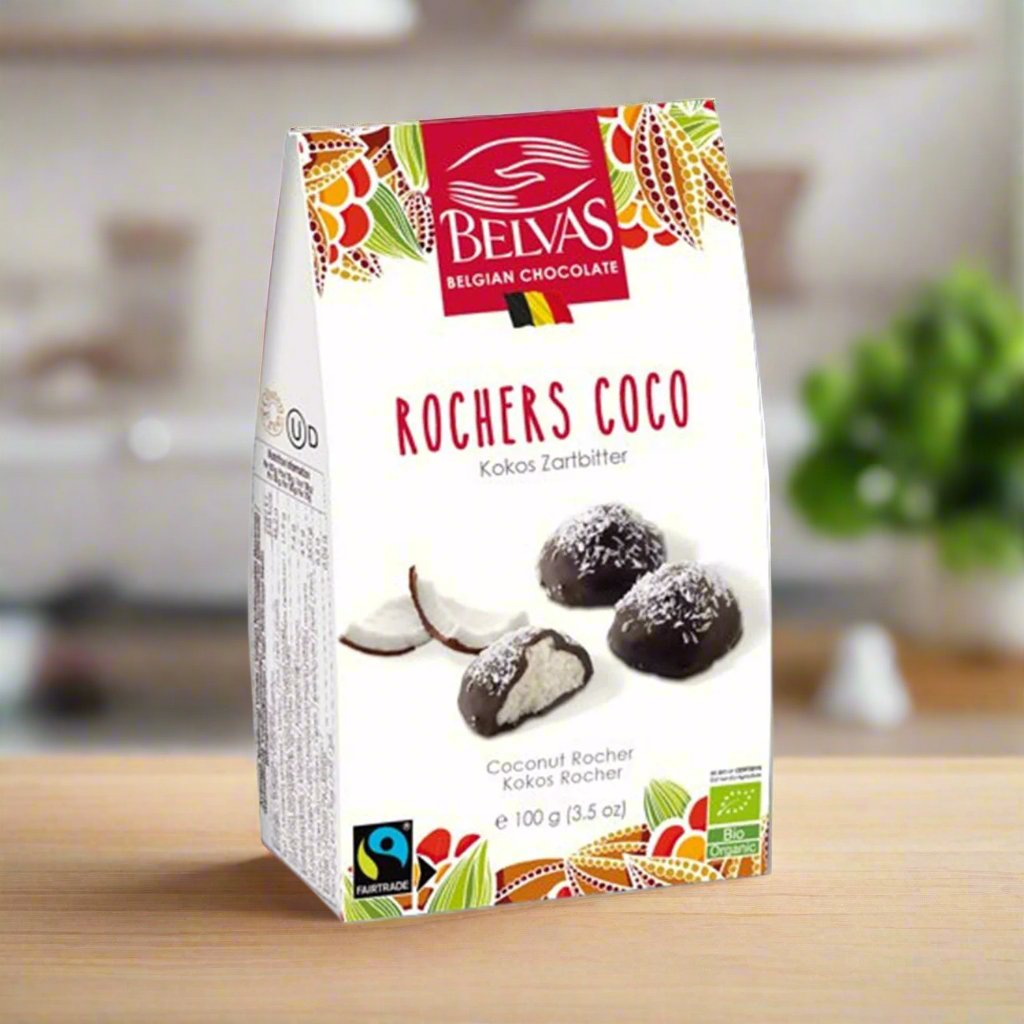 Organic Coconut Rochers 100g - Belvas - Chocolate - Eco Natural Products