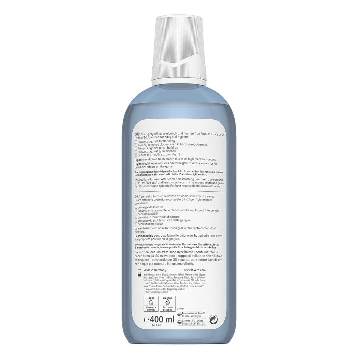 Organic Complete Care Mouthwash Fluoride Free 400ml - Lavera - Mouthwash - Eco Natural Products