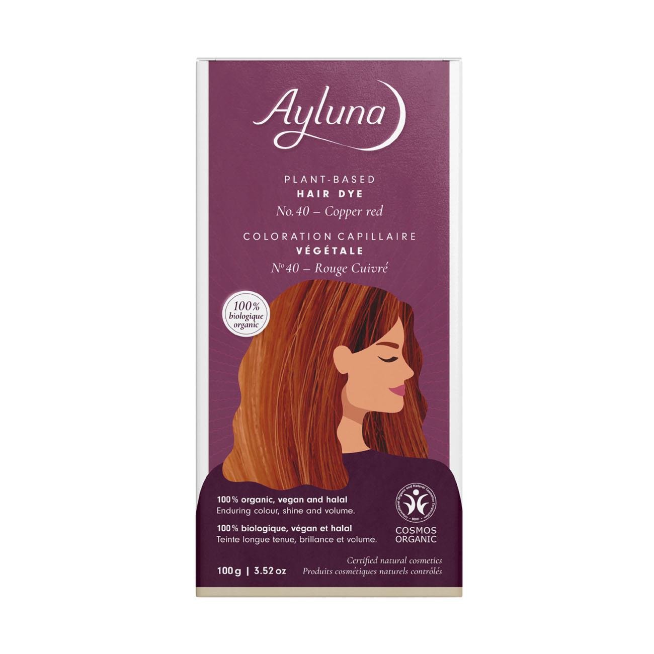 Organic Copper Red No. 40 Plant - Based Hair Colour 100g - Eco Natural Products - Ayluna - Hair Color