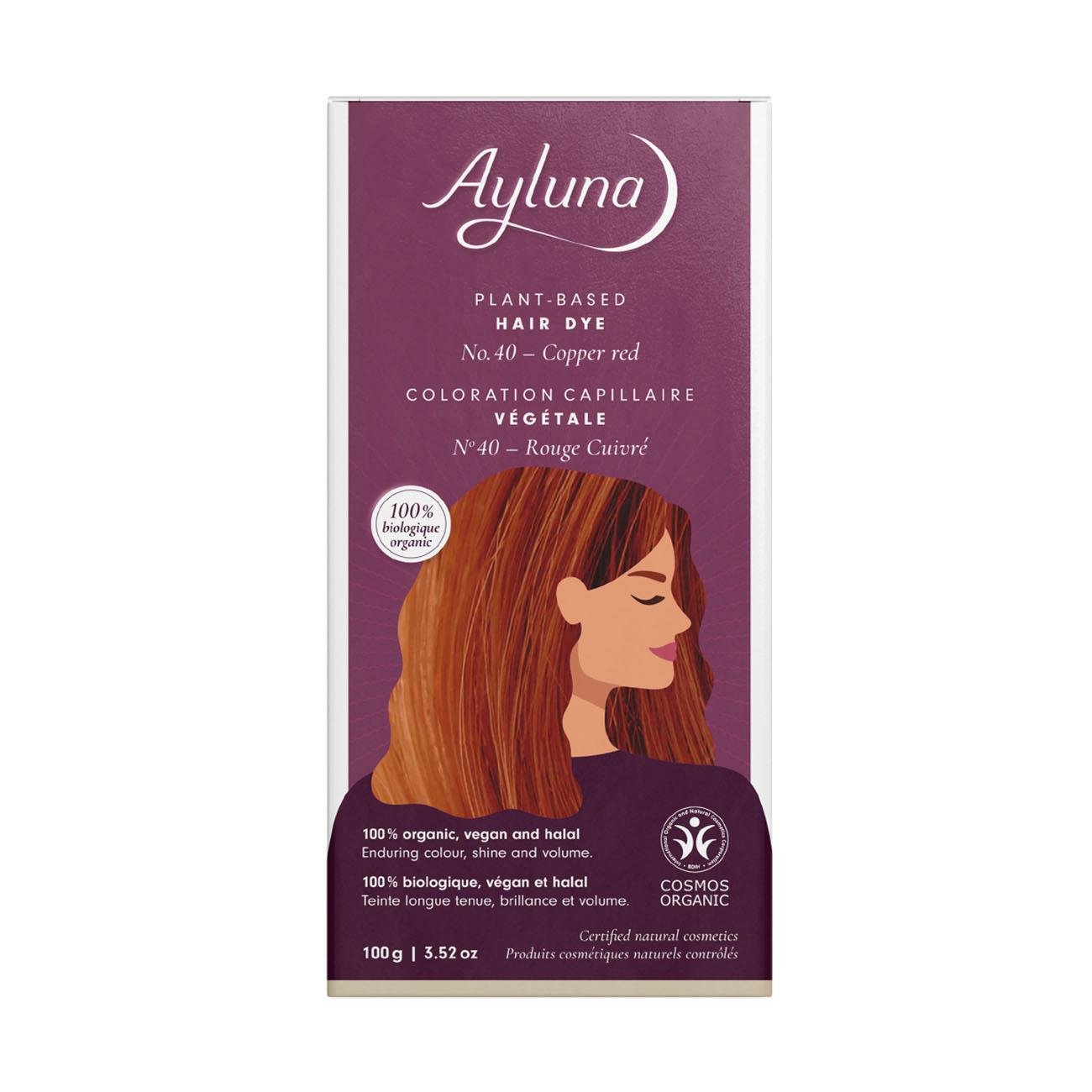Organic Copper Red No. 40 Plant - Based Hair Colour 100g - Ayluna - Hair Color - Eco Natural Products