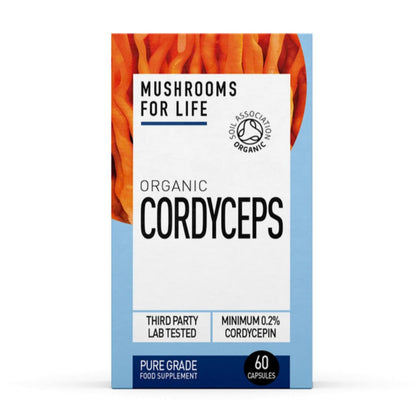 Organic Cordyceps 60 Caps - Mushrooms 4 Life - Food Supplement - Eco Natural Products