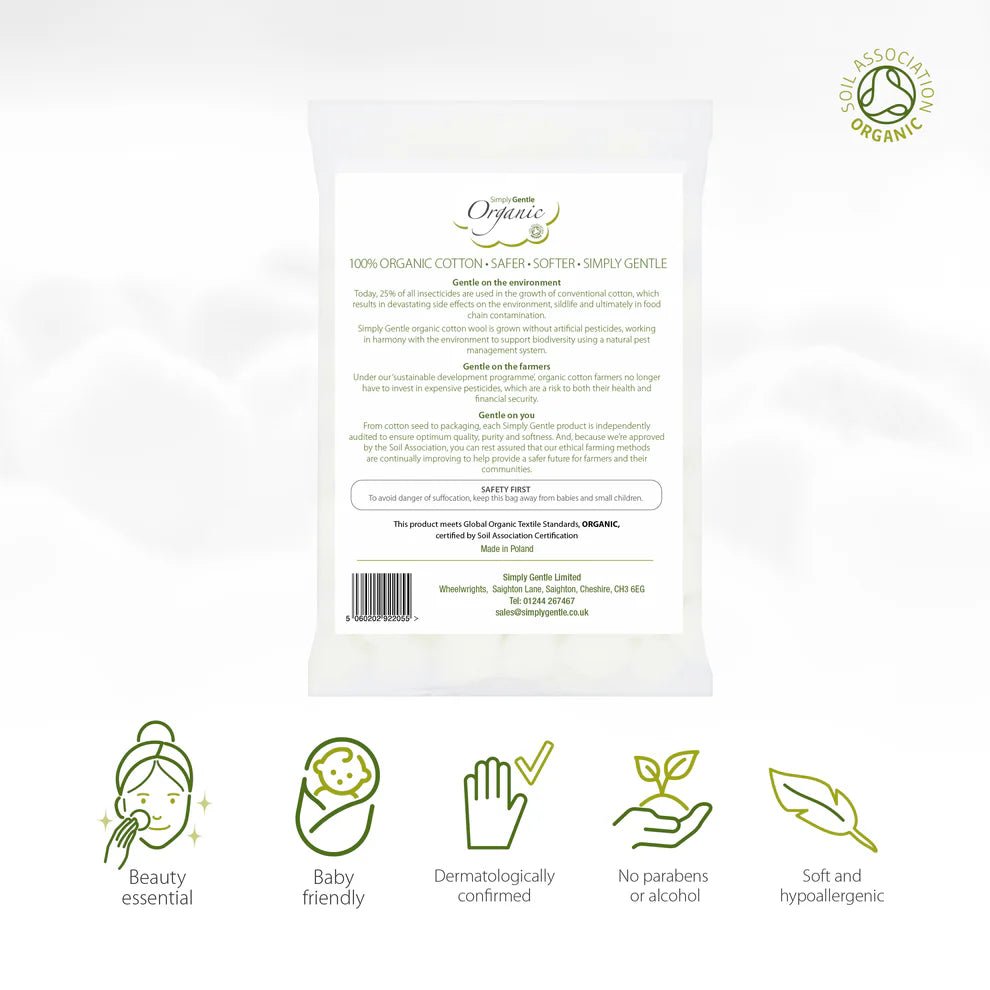 Organic Cotton Balls 100's - Simply Gentle - Cotton - Eco Natural Products