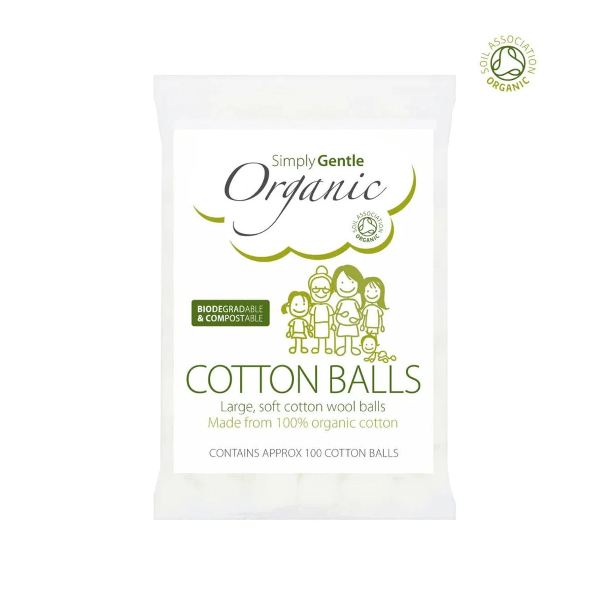 Organic Cotton Balls 100's - Simply Gentle - Cotton - Eco Natural Products