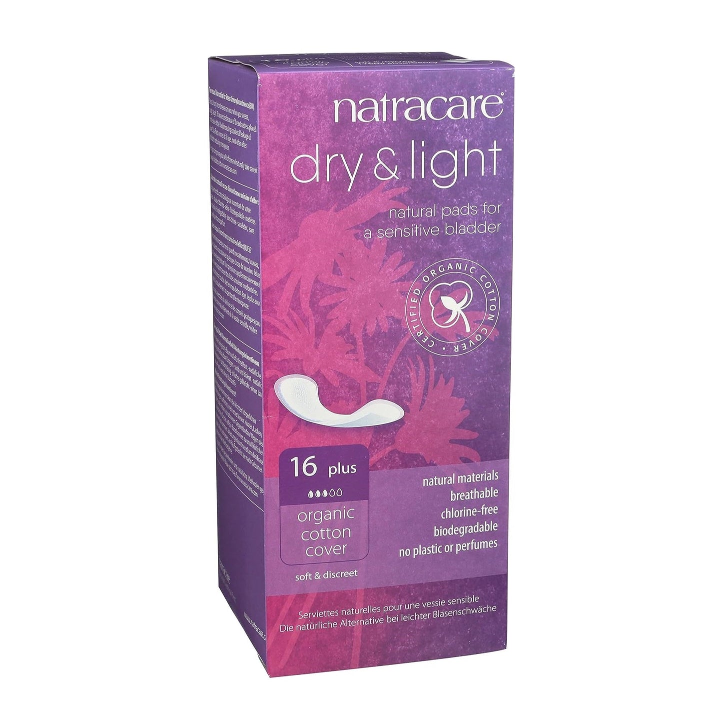 Organic Cotton Dry & Light Incontinence 10 Pads Plus - Natracare - Incontinence Aids - Eco Natural Products