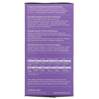 Organic Cotton Dry & Light Incontinence 20 Pads Slim - Natracare - Incontinence Aids - Eco Natural Products