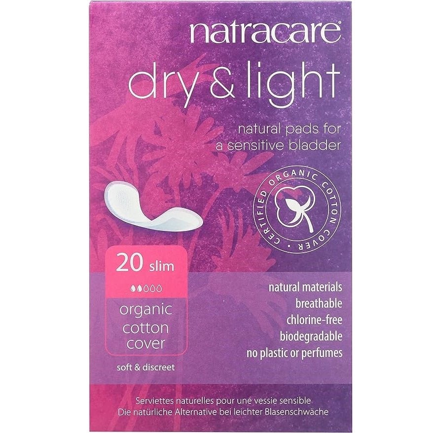 Organic Cotton Dry & Light Incontinence 20 Pads Slim - Natracare - Incontinence Aids - Eco Natural Products