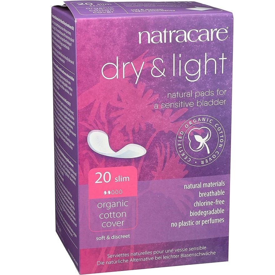 Organic Cotton Dry & Light Incontinence 20 Pads Slim [BLACK FRIDAY] - Eco Natural Products - Natracare - Incontinence Aids