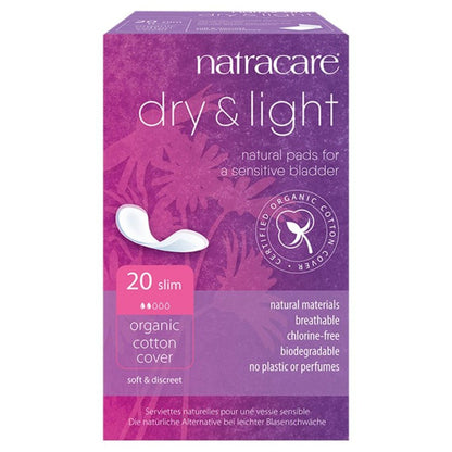 Organic Cotton Dry & Light Incontinence 20 Pads Slim - Natracare - Incontinence Aids - Eco Natural Products