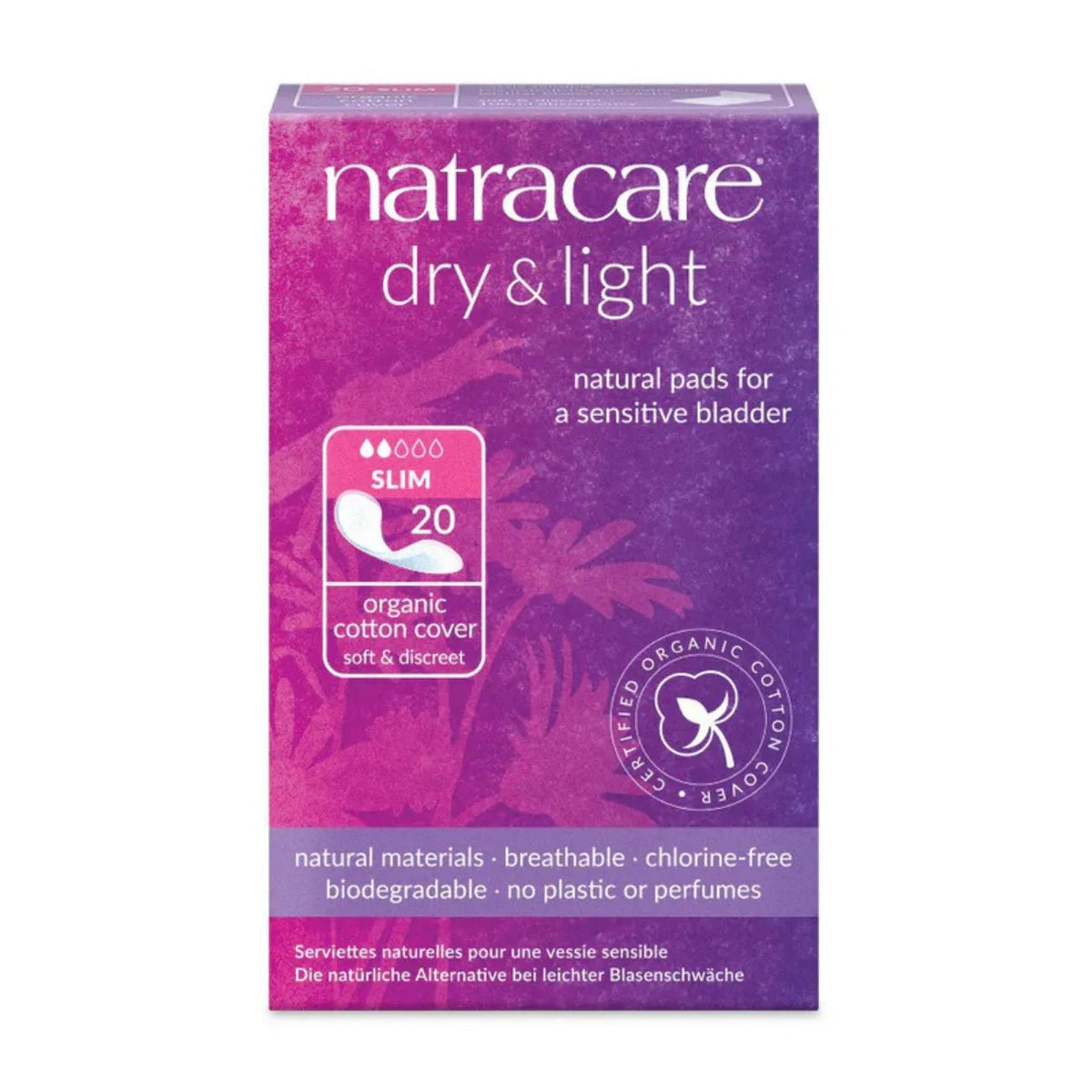 Organic Cotton Dry & Light Incontinence 20 Pads Slim - Natracare - Incontinence Pads - Natracare