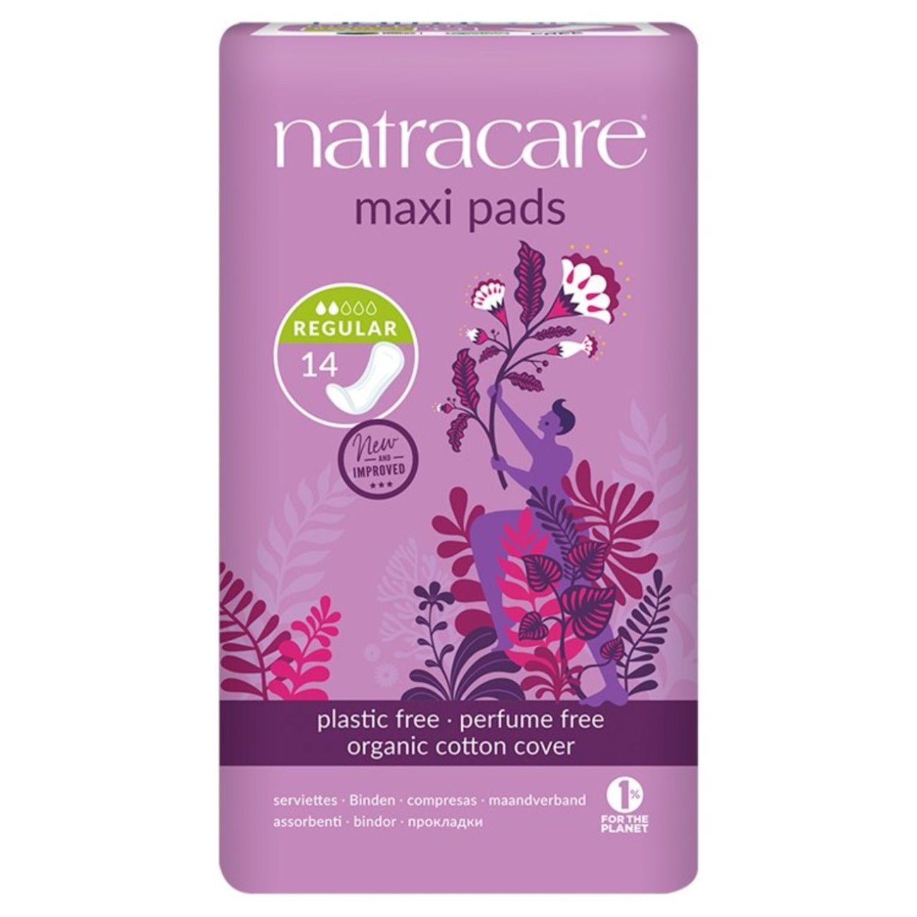 Organic Cotton Maxi 14 Pads Regular - Natracare - Feminine Sanitary Supplies - Eco Natural Products