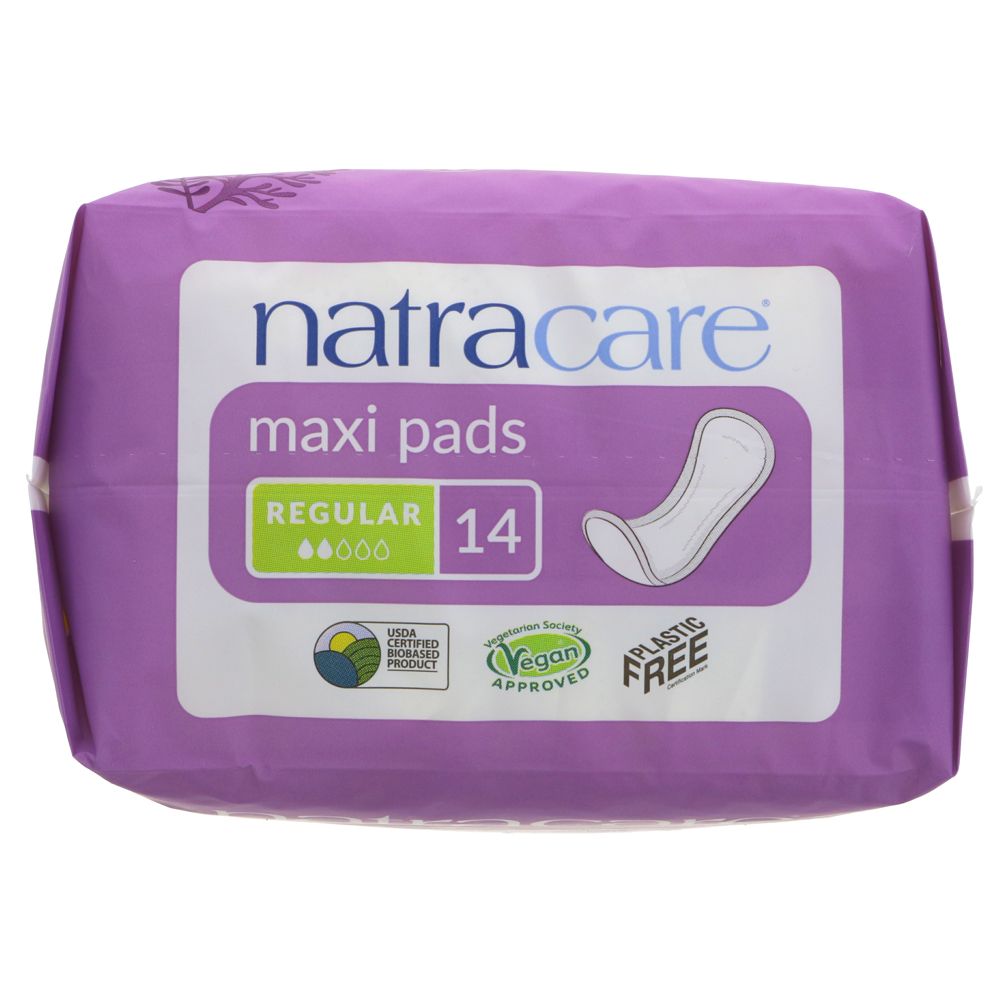 Organic Cotton Maxi 14 Pads Regular - Eco Natural Products - Natracare - Feminine Sanitary Supplies