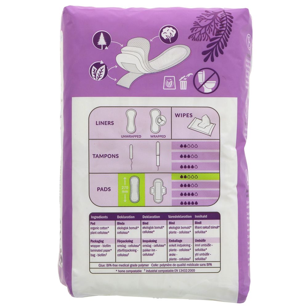 Organic Cotton Maxi 14 Pads Regular - Natracare - Feminine Sanitary Supplies - Eco Natural Products