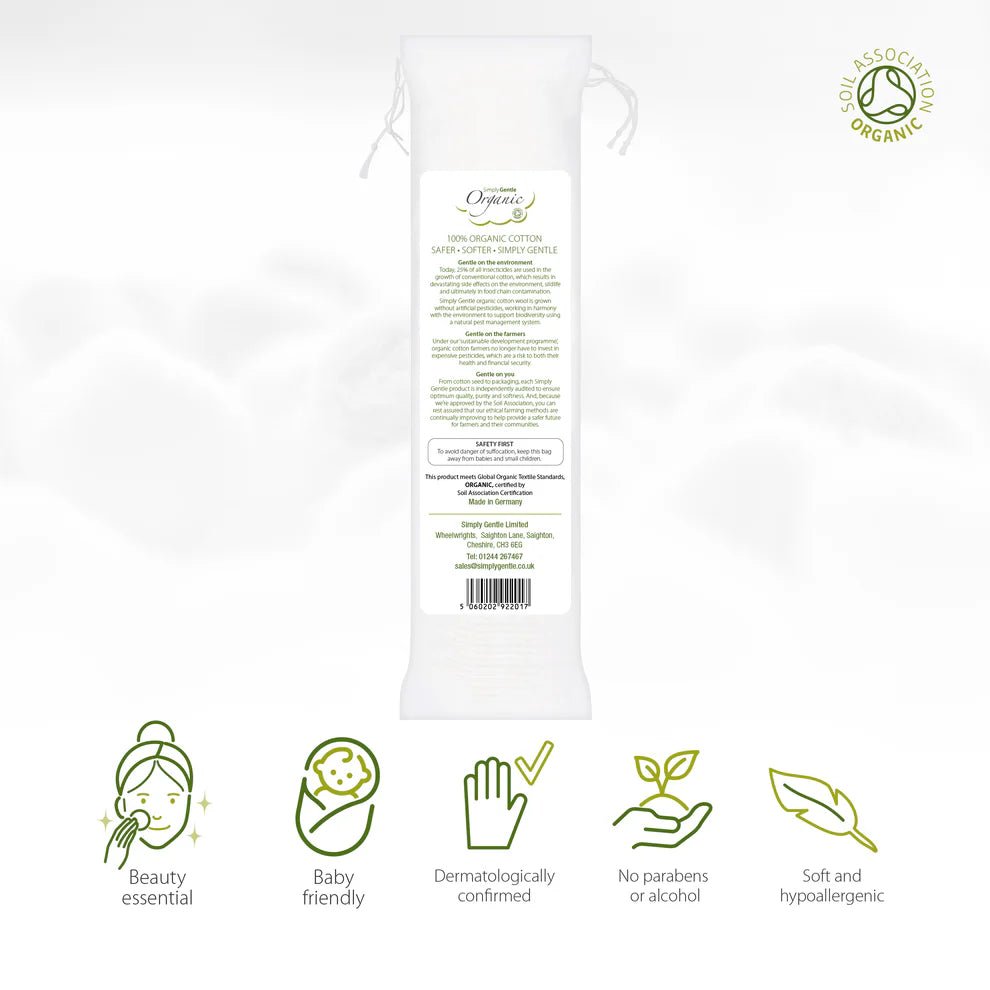 Organic Cotton Pads 100 Pads - Simply Gentle - Cotton - Eco Natural Products