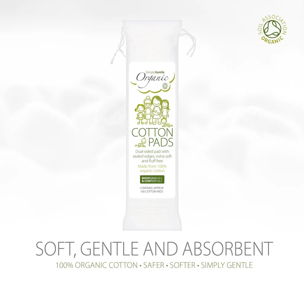 Organic Cotton Pads 100 Pads [BLACK FRIDAY] - Eco Natural Products - Simply Gentle - Cotton