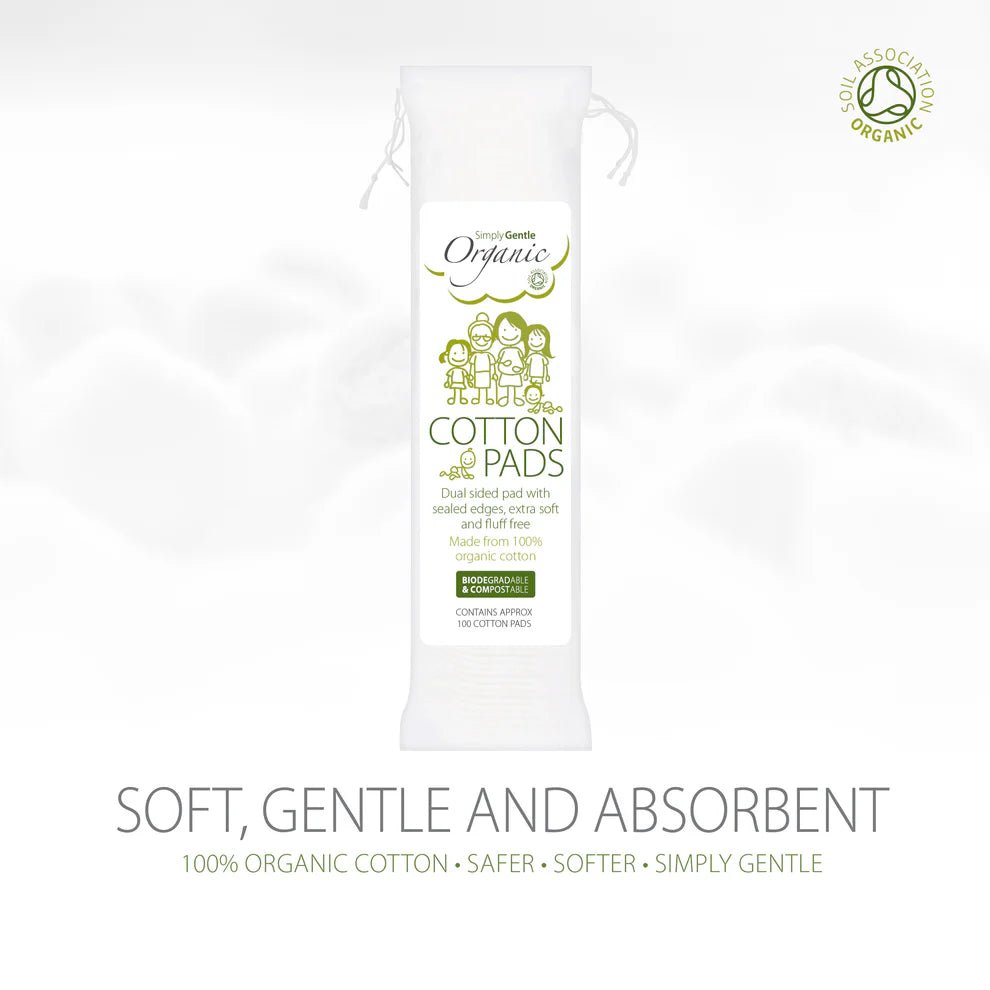 Organic Cotton Pads 100 Pads - Simply Gentle - Cotton - Eco Natural Products