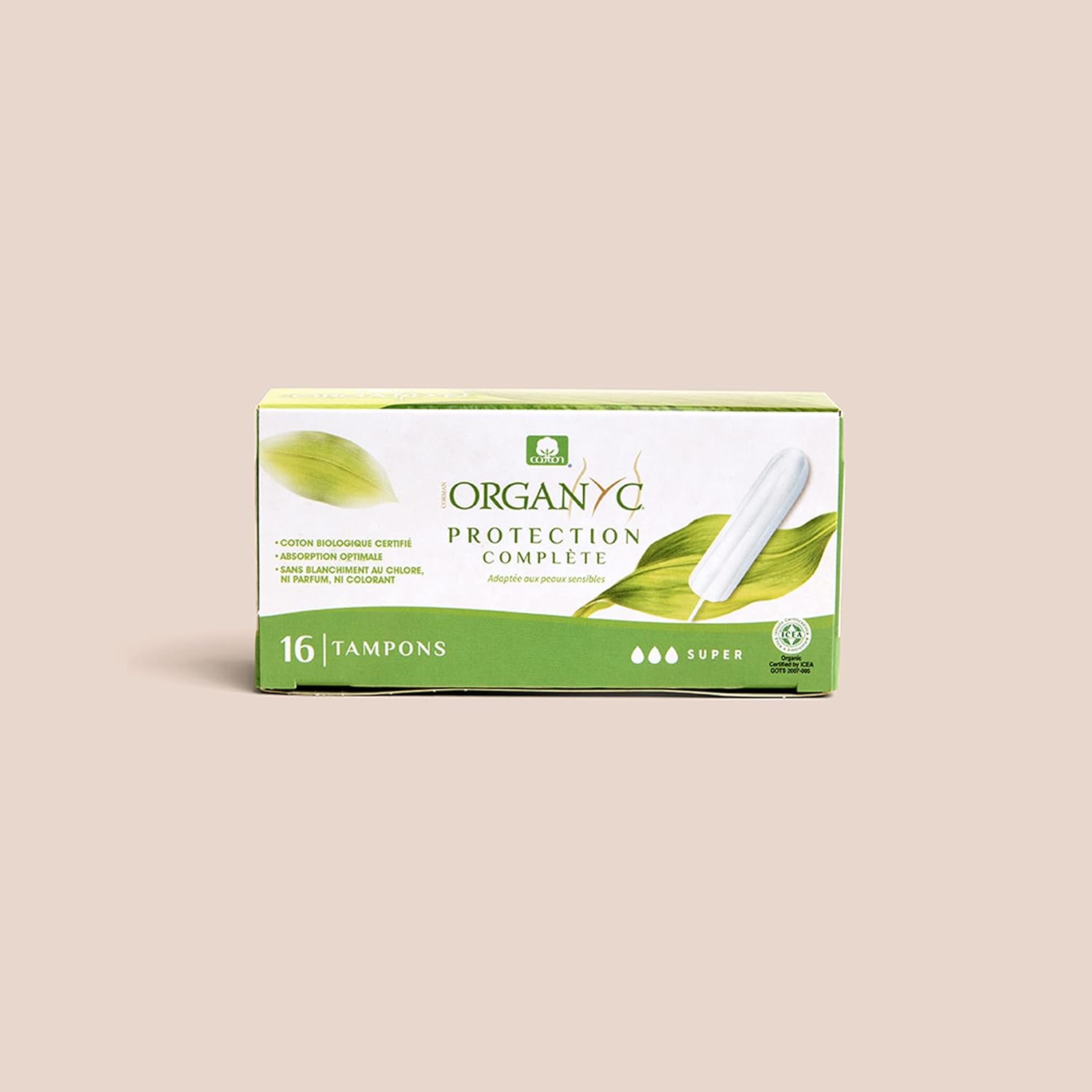 Organic Cotton Tampons Super 16 per pack - Organyc - Feminine Sanitary Supplies - Eco Natural Products