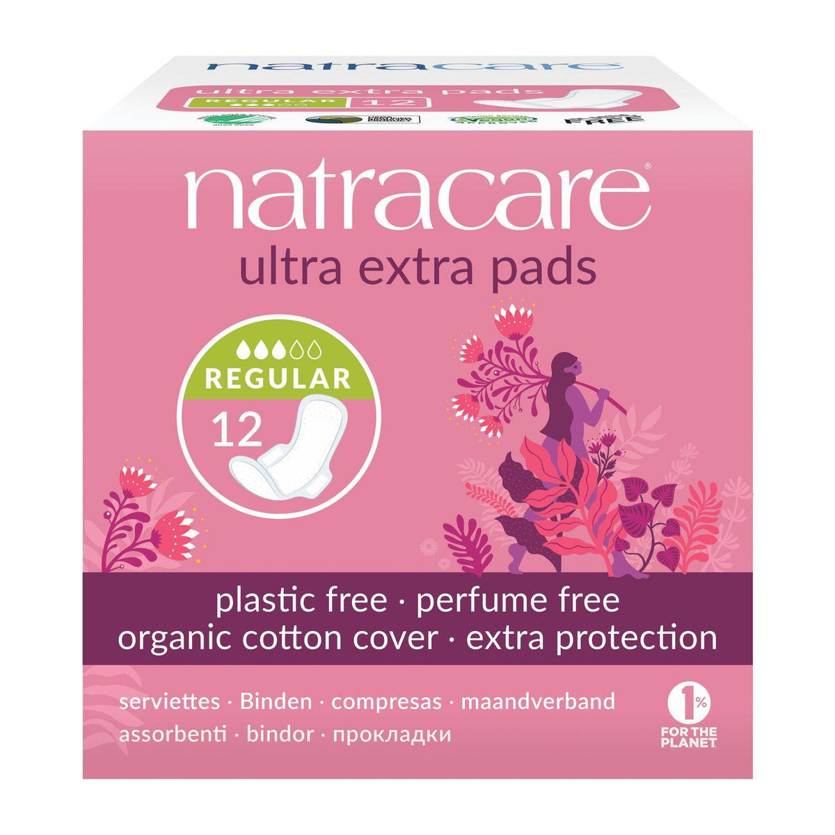 Organic Cotton Ultra Extra Pads 12 Normal - Natracare - Feminine Sanitary Supplies - Eco Natural Products