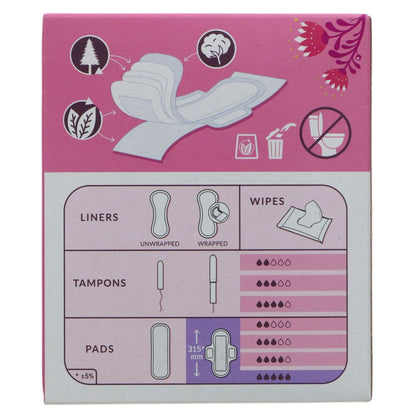 Organic Cotton Ultra Extra Pads 8 Long - Natracare - Feminine Sanitary Supplies - Eco Natural Products