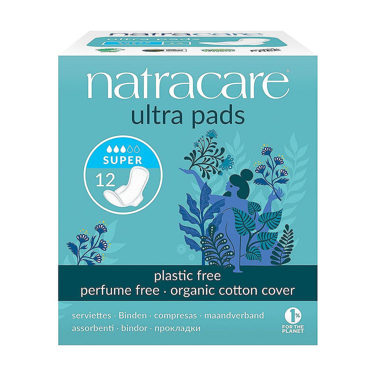 Organic Cotton Ultra Pads 12 Super Flow - Natracare - Feminine Sanitary Supplies - Eco Natural Products