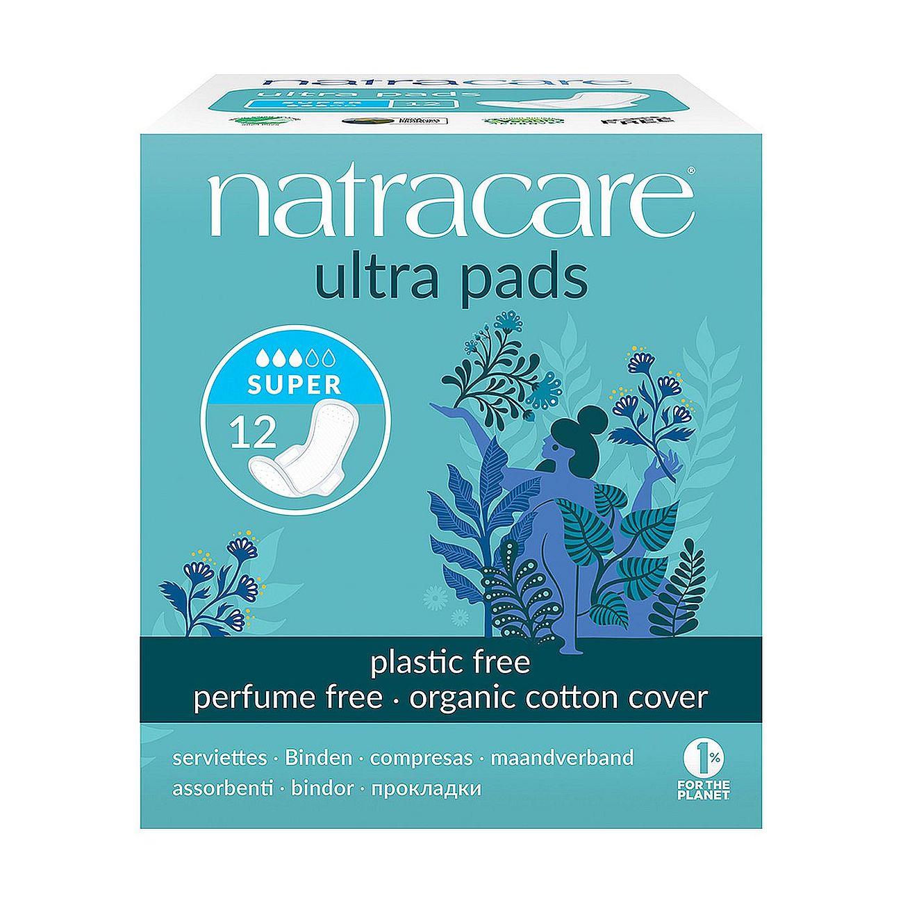 Organic Cotton Ultra Pads 12 Super Flow - Natracare - Feminine Sanitary Supplies - Eco Natural Products