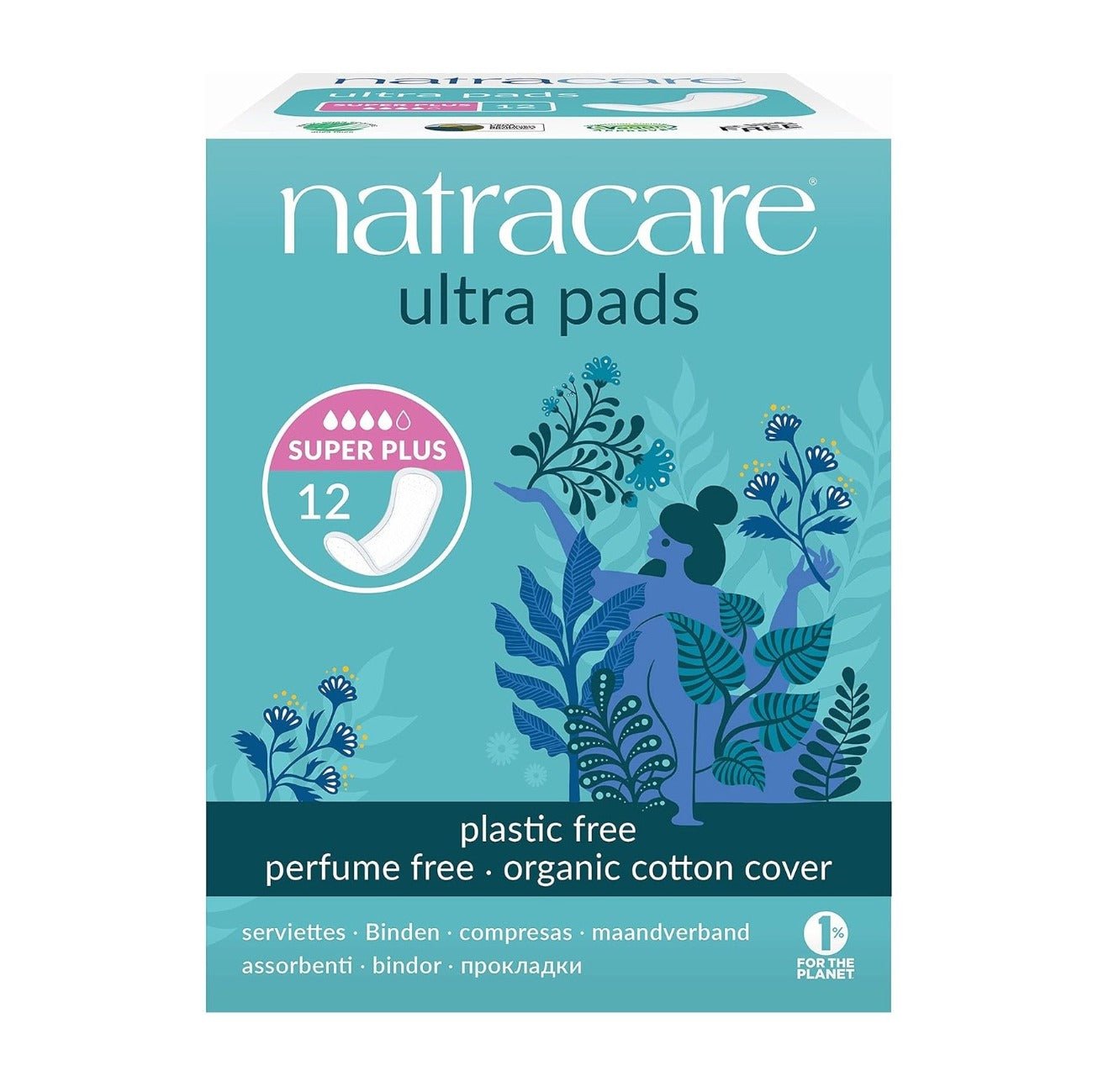 Organic Cotton Ultra Pads 12 Super Plus Flow - Natracare - Feminine Sanitary Supplies - Eco Natural Products