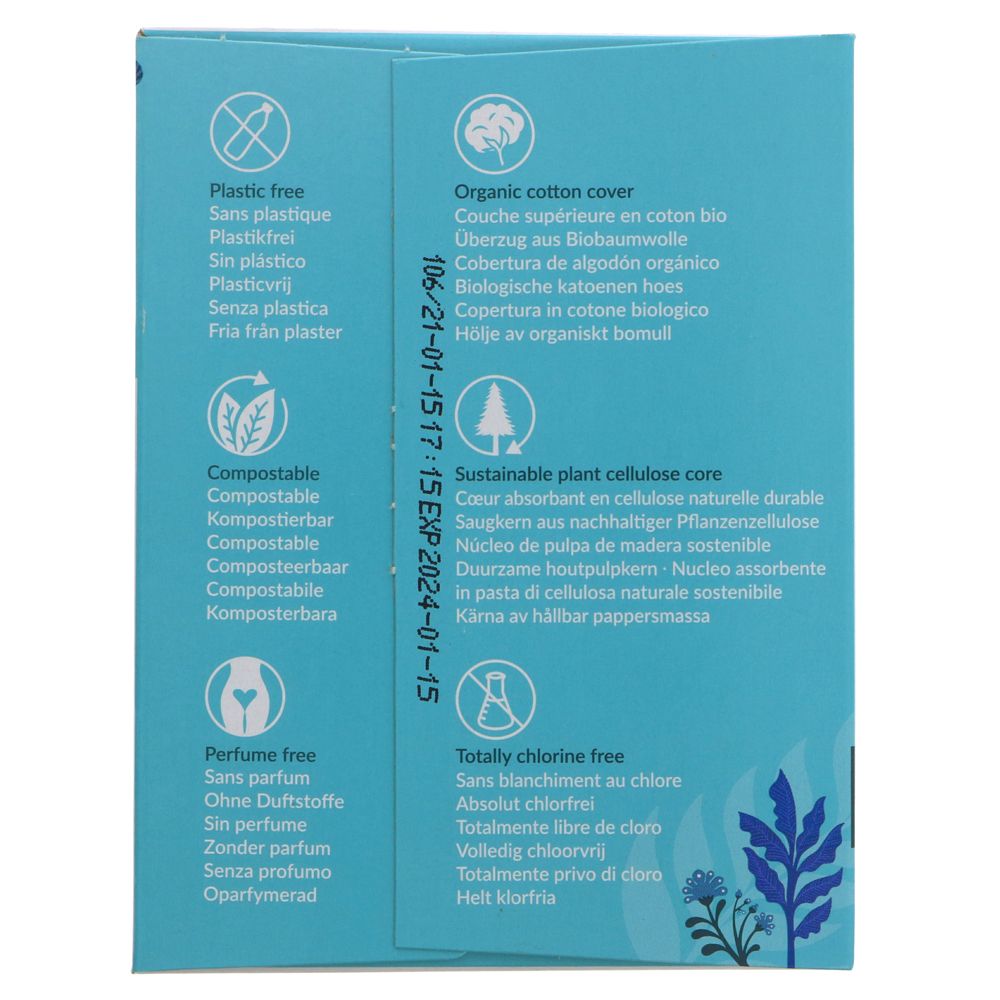 Organic Cotton Ultra Pads 14 Regular Flow - Eco Natural Products - Natracare - Feminine Sanitary Supplies