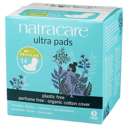 Organic Cotton Ultra Pads 14 Regular Flow - Natracare - Feminine Sanitary Supplies - Eco Natural Products