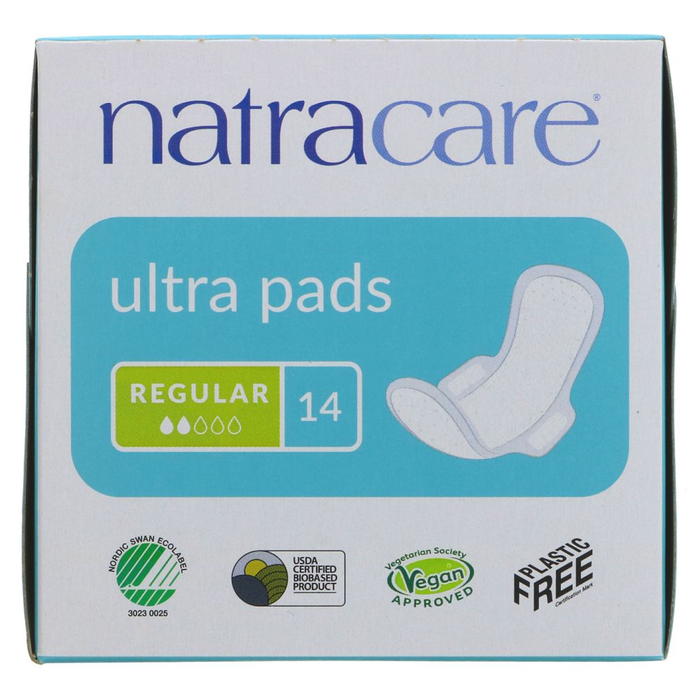 Organic Cotton Ultra Pads 14 Regular Flow - Eco Natural Products - Natracare - Feminine Sanitary Supplies