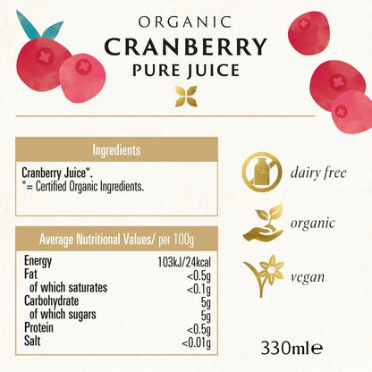 Organic Cranberry Juice Pure 330ml - Biona - Juice - Eco Natural Products