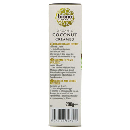 Organic Creamed Coconut 200g - Biona - Coconut Cream - Eco Natural Products