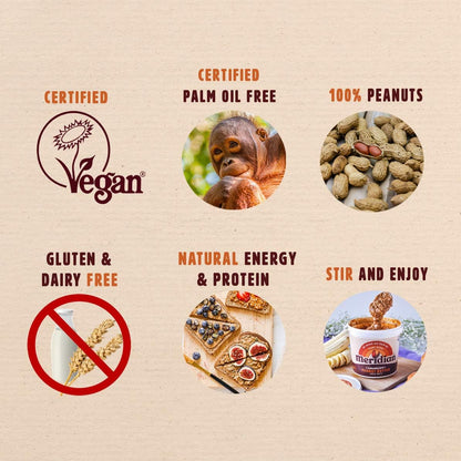 Organic Crunchy Peanut Butter 100% 1000g - Meridian - Peanut Butter - Eco Natural Products