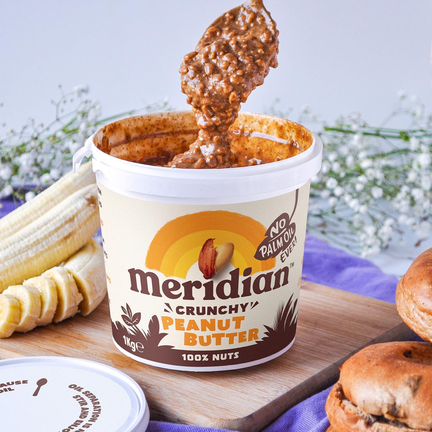 Organic Crunchy Peanut Butter 100% 1000g - Meridian - Peanut Butter - Eco Natural Products